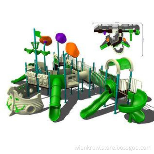 Kids Outside Metal Plastic Playgrounds Slide Train Recreati